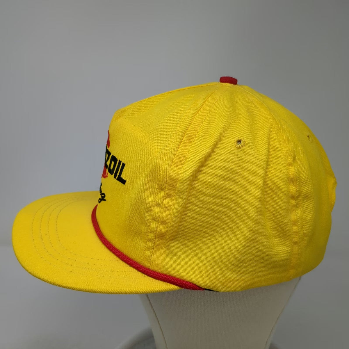 Cali Fame Pennzoil Racing 5 Panel Yellow Hat One Size Rope Brim Slideback USA