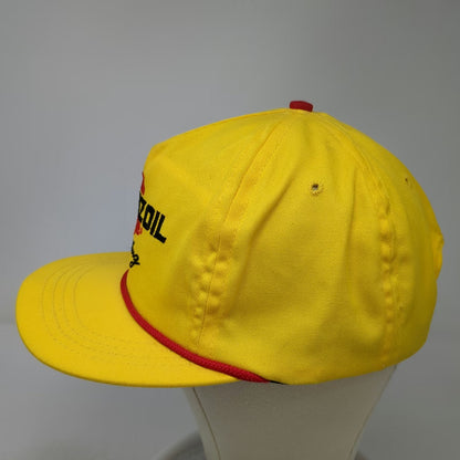 Cali Fame Pennzoil Racing 5 Panel Yellow Hat One Size Rope Brim Slideback USA