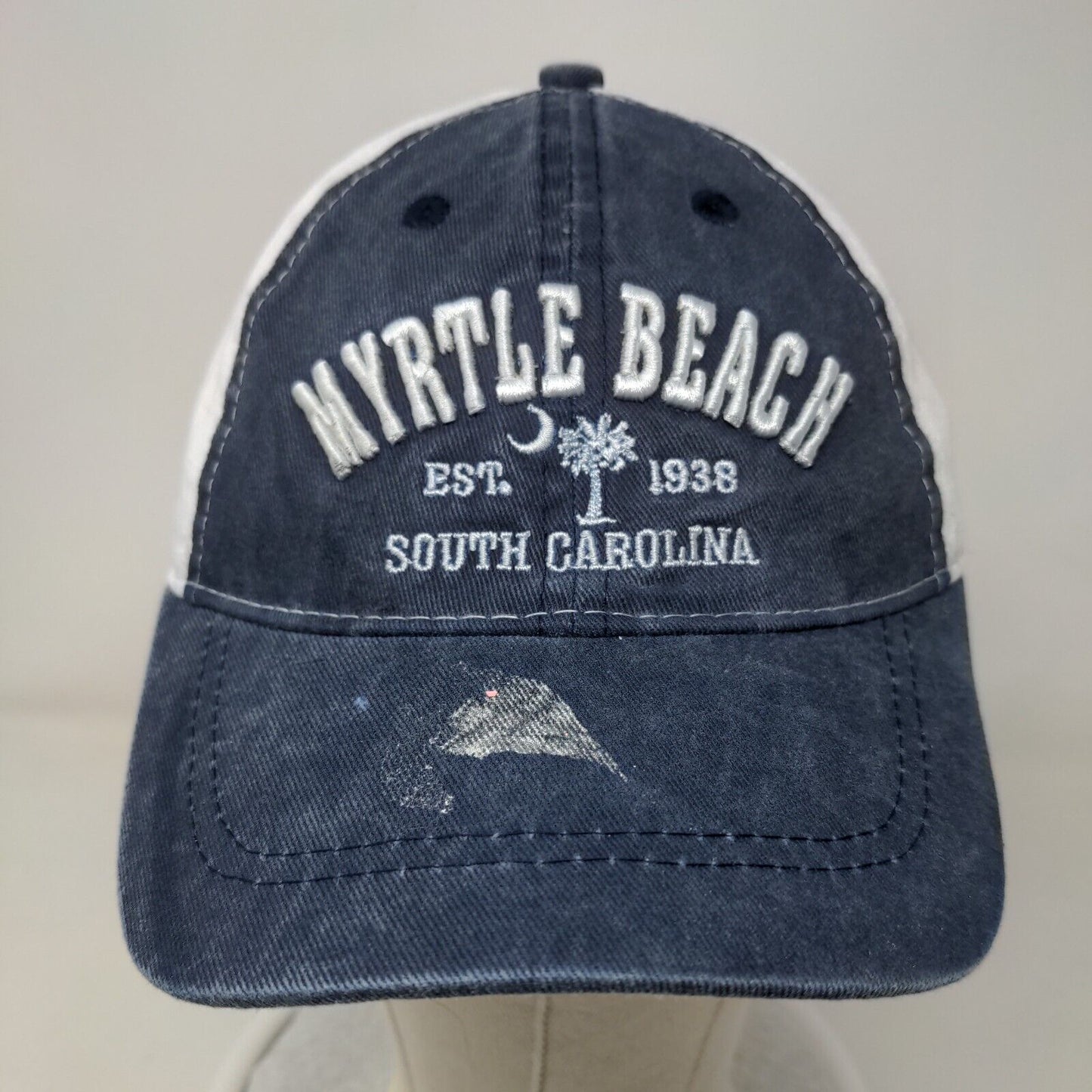 Myrtle Beach Est. 1938 South Carolina Strapback Hat Blue One Size Embroidered