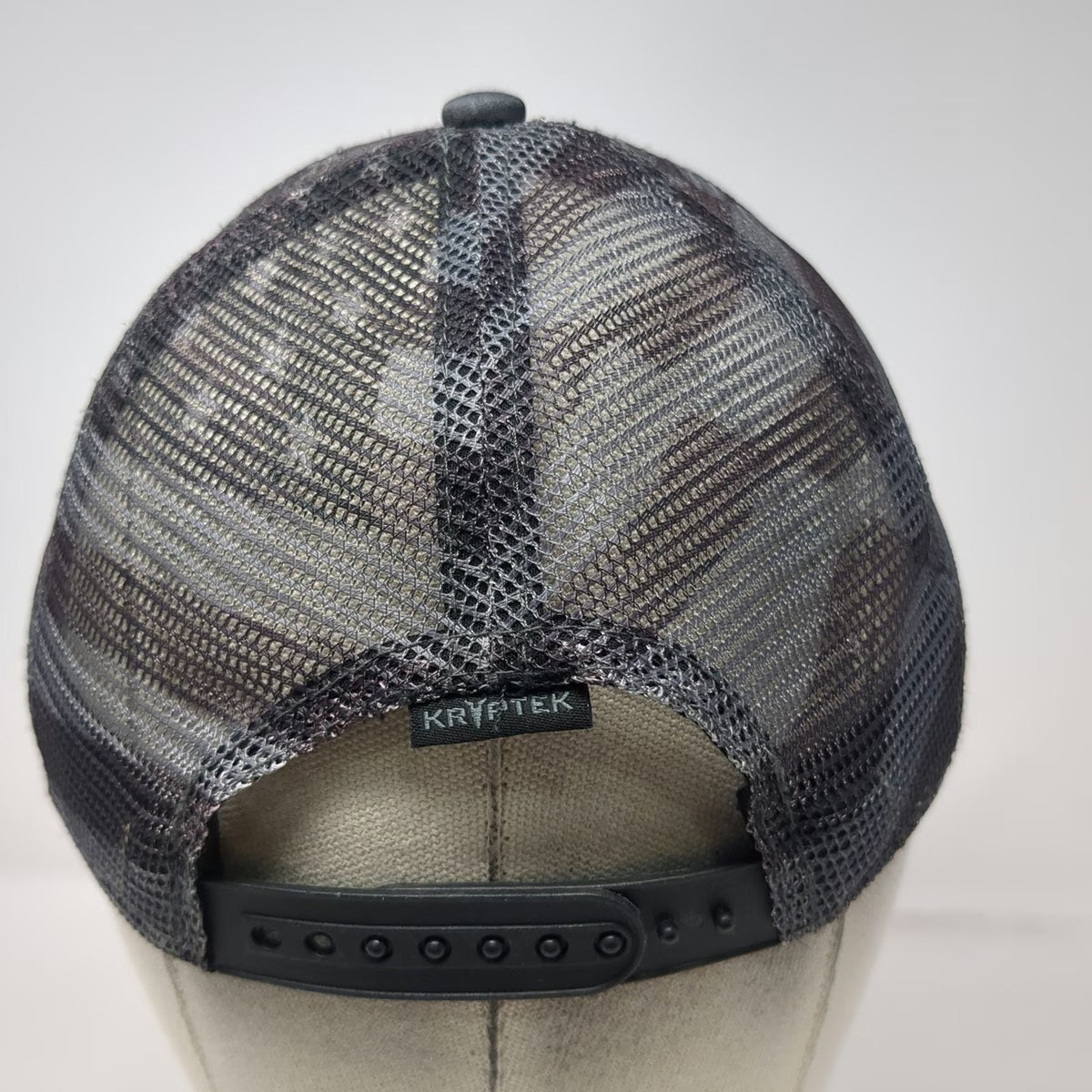 Kryptek Trucker Hat Gray Black One Size Typhon Camo Spartan Helmet Mesh Snapback