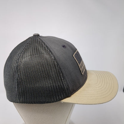 Pine Trees USA Flag Patch Fitted Trucker Hat Gray One Size Columbia