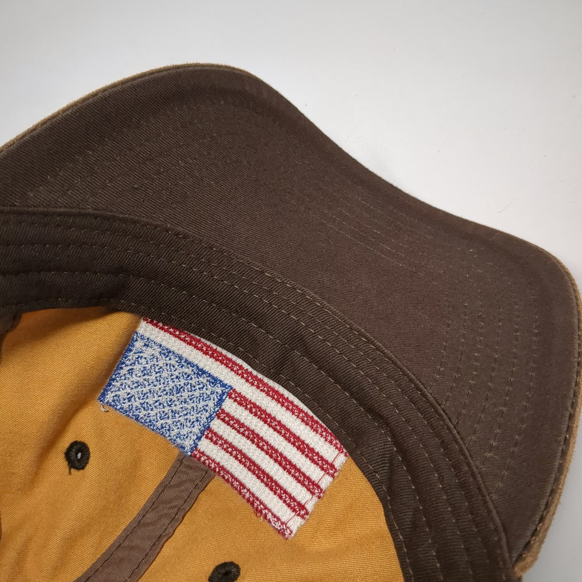 Cabela's Baseball Cap Brown One Size American Flag Strapback Outdoor Fishing Hat