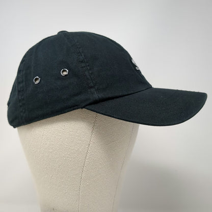 Adidas Baseball Cap Black One Size Trefoil Logo Cotton Slideback Eyelets Hat