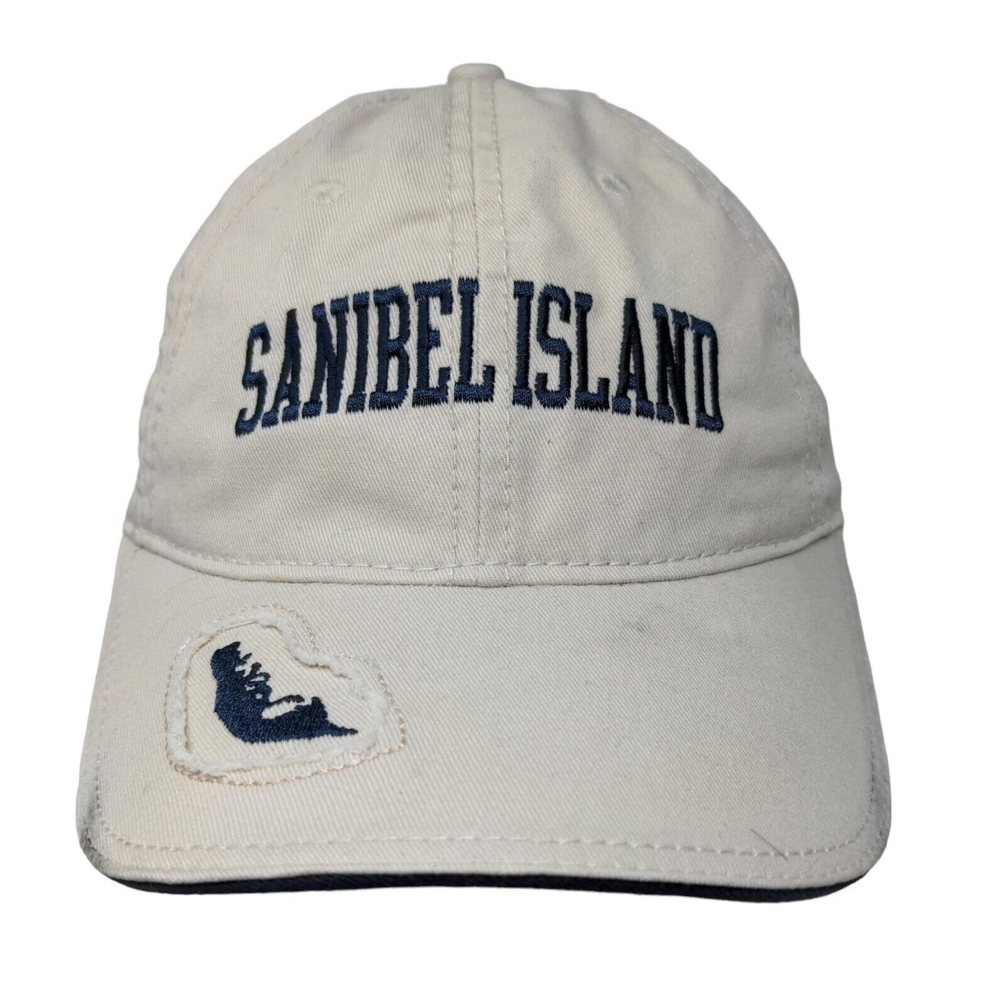 Triangle Sport Men's Strapback Hat Tan OSFM Embroidered Sanibel Island Logo