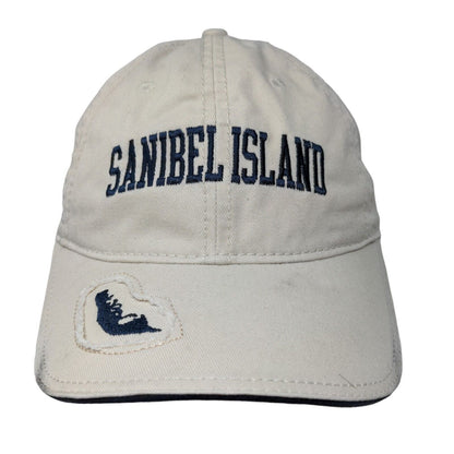 Triangle Sport Men's Strapback Hat Tan OSFM Embroidered Sanibel Island Logo