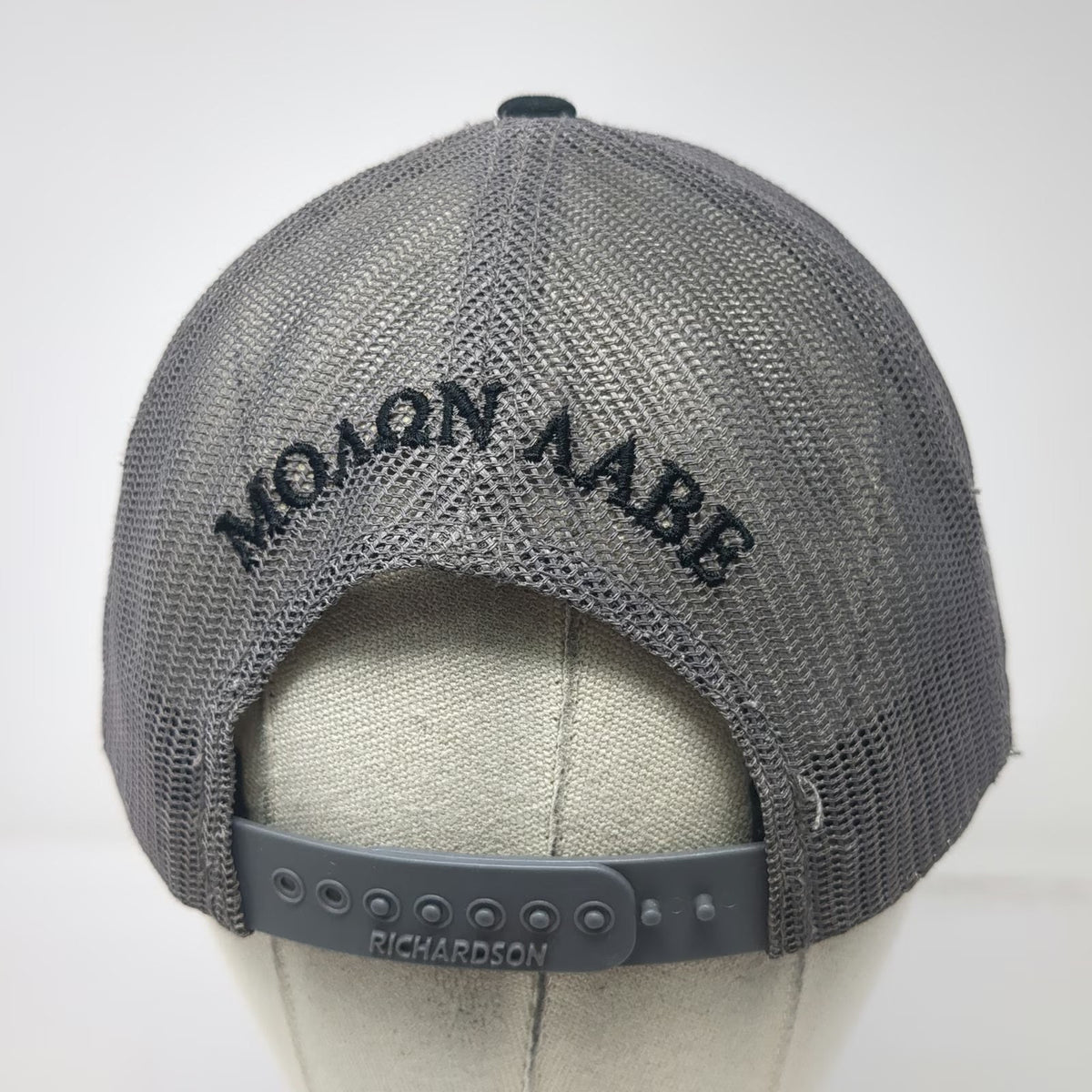 Richardson Trucker Hat Black One Size Spartan Steel Molon Labe Mesh Back Hat