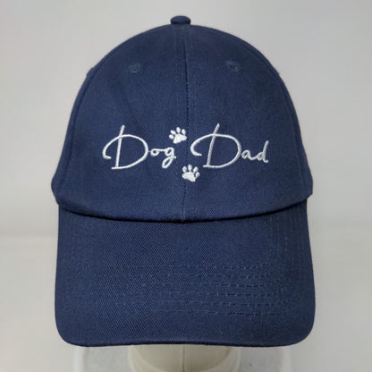 Dog Dad Strapback Hat Blue OSFM Adjustable Embroidered Vent Holes