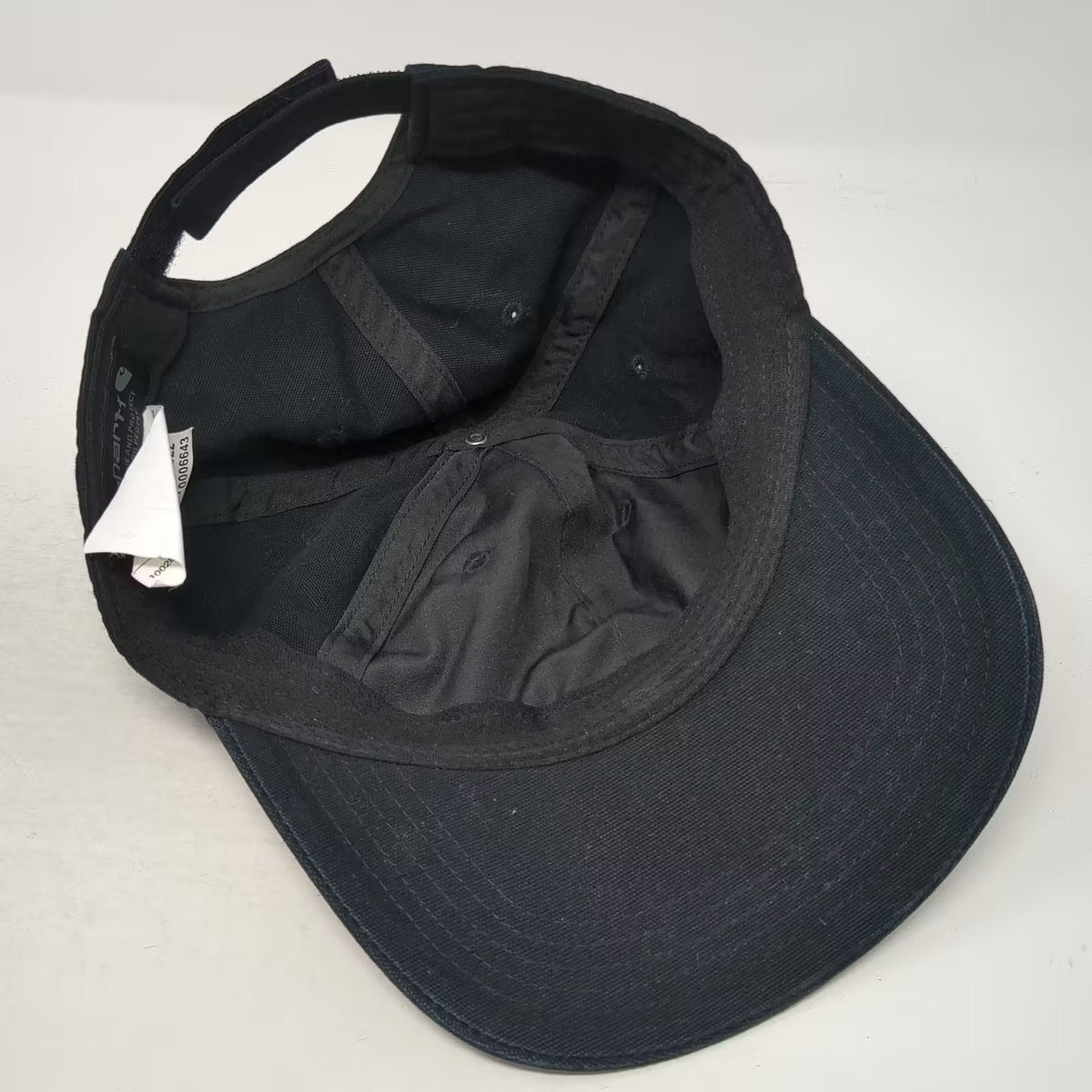 Carhartt Black Baseball Cap One Size Adjustable Logo Patch Canvas Workwear Hat