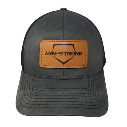 Arm-Strong Snapback Trucker Hat Gray One Size Adjustable Mesh Back Richardson