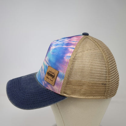 Legacy Trucker Hat Blue Beige Tie-Dye Hilton Head One Size Mesh Back Patch Hat