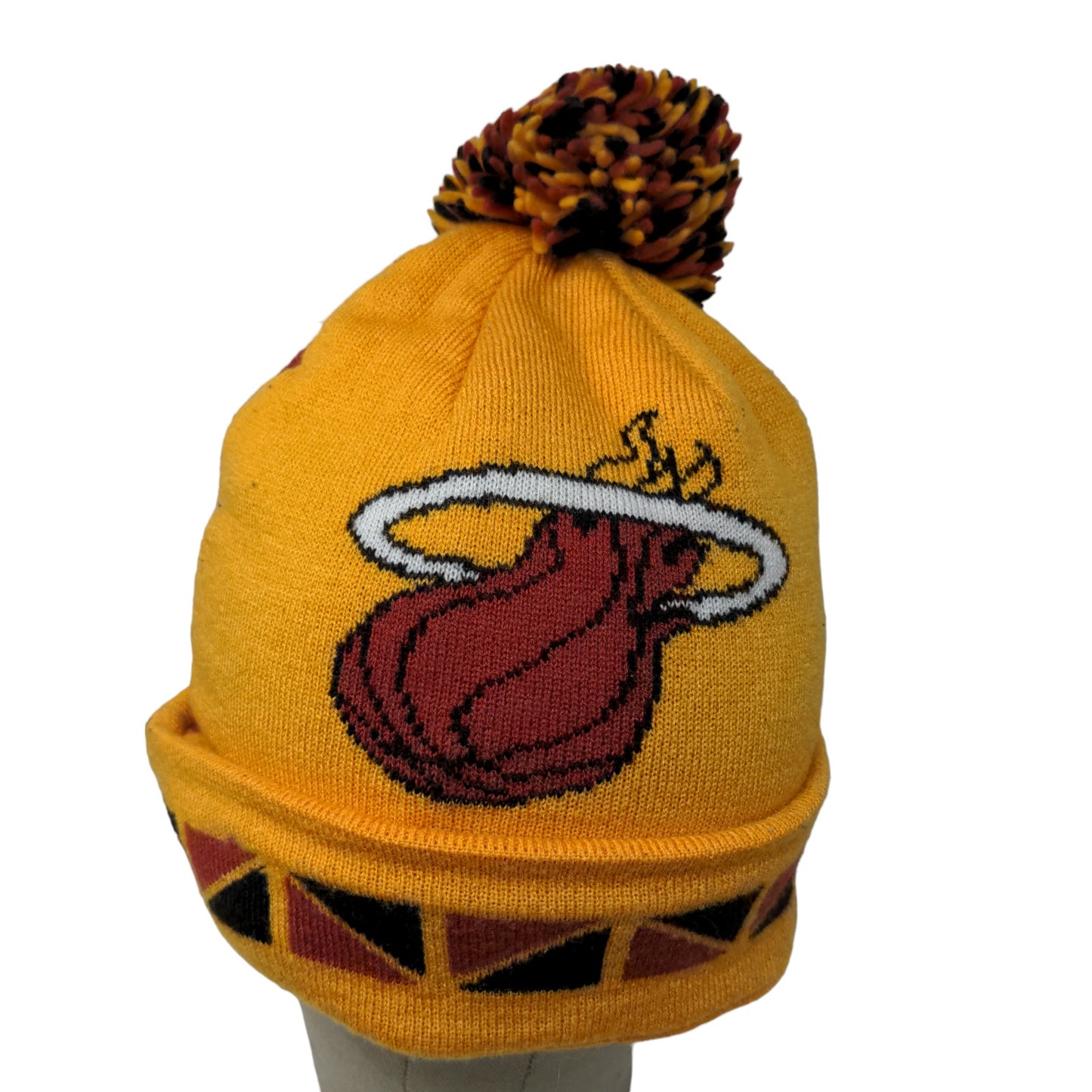 Mitchell & Ness Men's NBA Knit Beanie Hat Cap Yellow Miami Heat 100% Acrylic