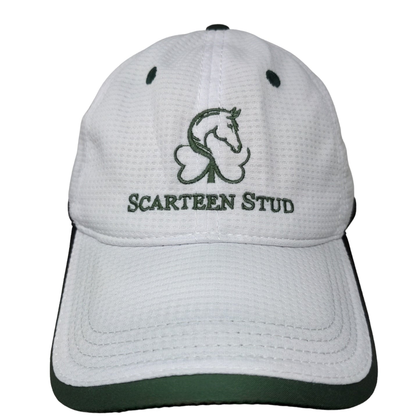 Scarteen Stud Men's Strapback Golf Hat Green White Embroidered Logo