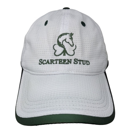 Scarteen Stud Men's Strapback Golf Hat Green White Embroidered Logo