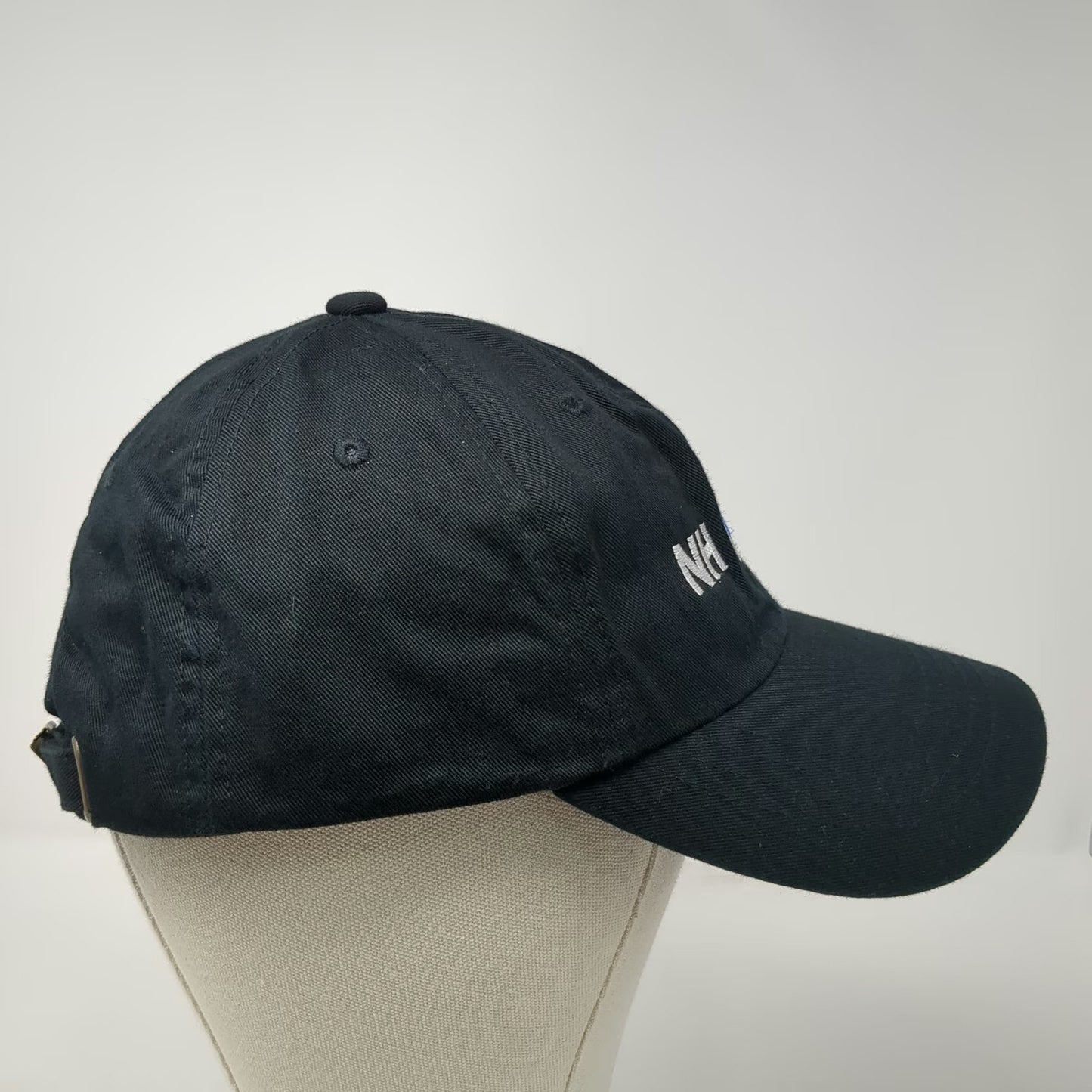 Yupoong Baseball Cap Black One Size NH PBS Logo Hat Adjustable Slideback Pin
