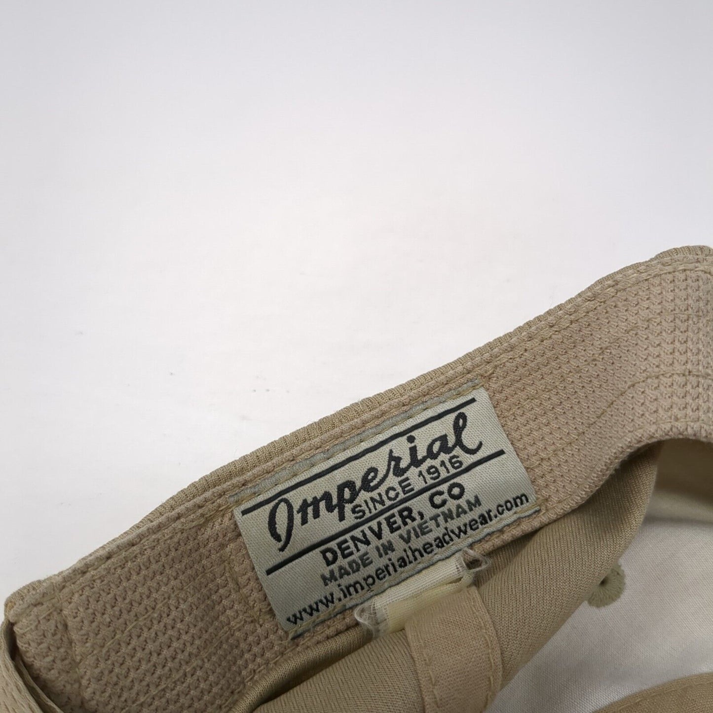 Imperial Strapback Hat Tan One Size Adjustable Embroidered 6 Panel