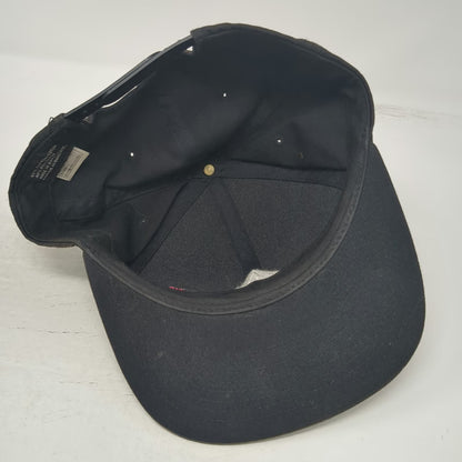Volcom Snapback Black One Size Hat Embroidered Stone Logo Flat Brim 6 Panel