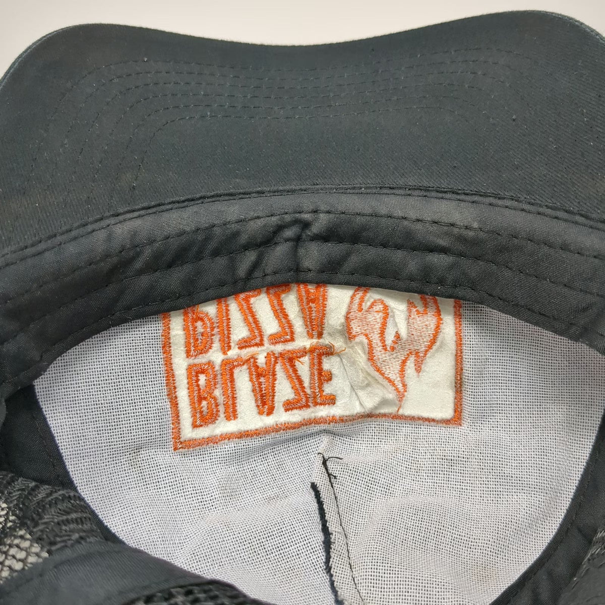 Hit Trucker Hat Black OSFM Blaze Pizza Fast Fire'd Snapback Mesh Back Logo Cap