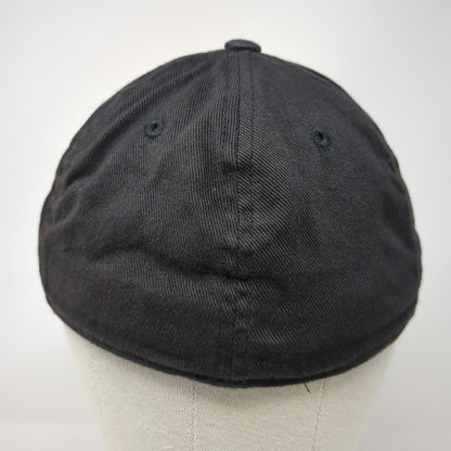 Reebok Baseball Cap Black XL UFC Logo Embroidered Stretch Fit Curved Brim Hat