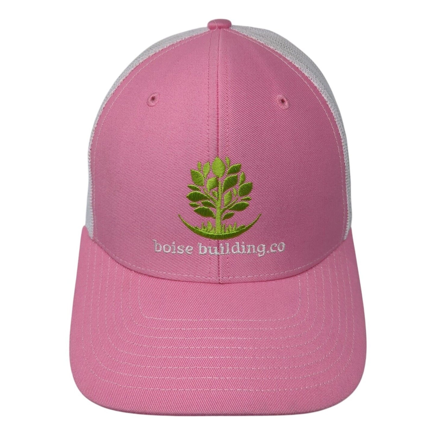 Boise Building Co. Snapback Trucker Hat Pink OS Adjustable Mesh Back Richardson