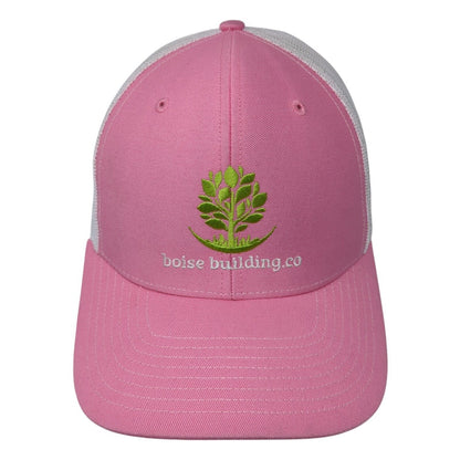 Boise Building Co. Snapback Trucker Hat Pink OS Adjustable Mesh Back Richardson