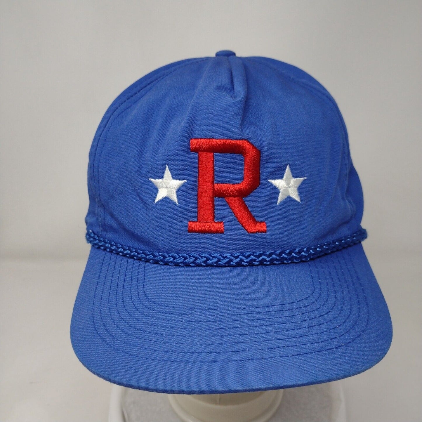 Letter R Snapback Rope Hat Blue OSFA Embroidered Stars Richardson