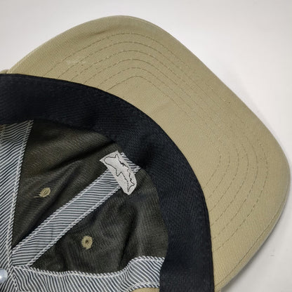 Dark Seas Snapback Hat Beige One Size Shark Logo Embroidered Baseball Cap