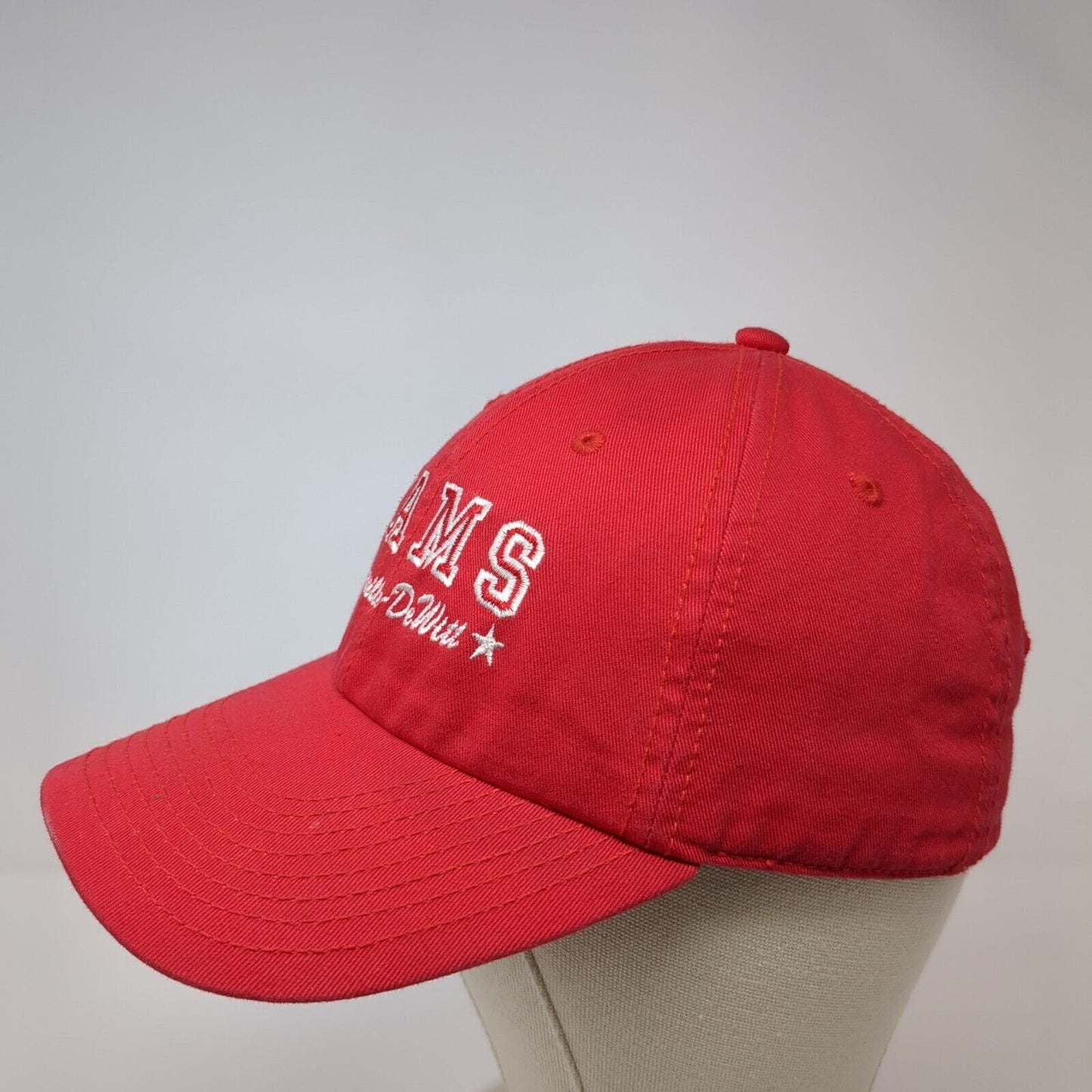 RAMS Jamesville DeWitt Slideback Hat Red One Size Adjustable Embroidered Cotton