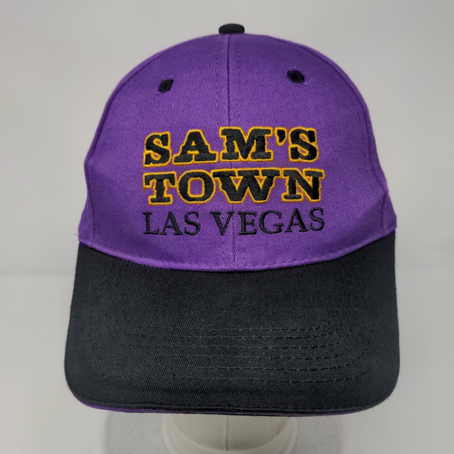 Sam's Town Las Vegas Strapback Hat Purple OSFA Embroidered Colorblock