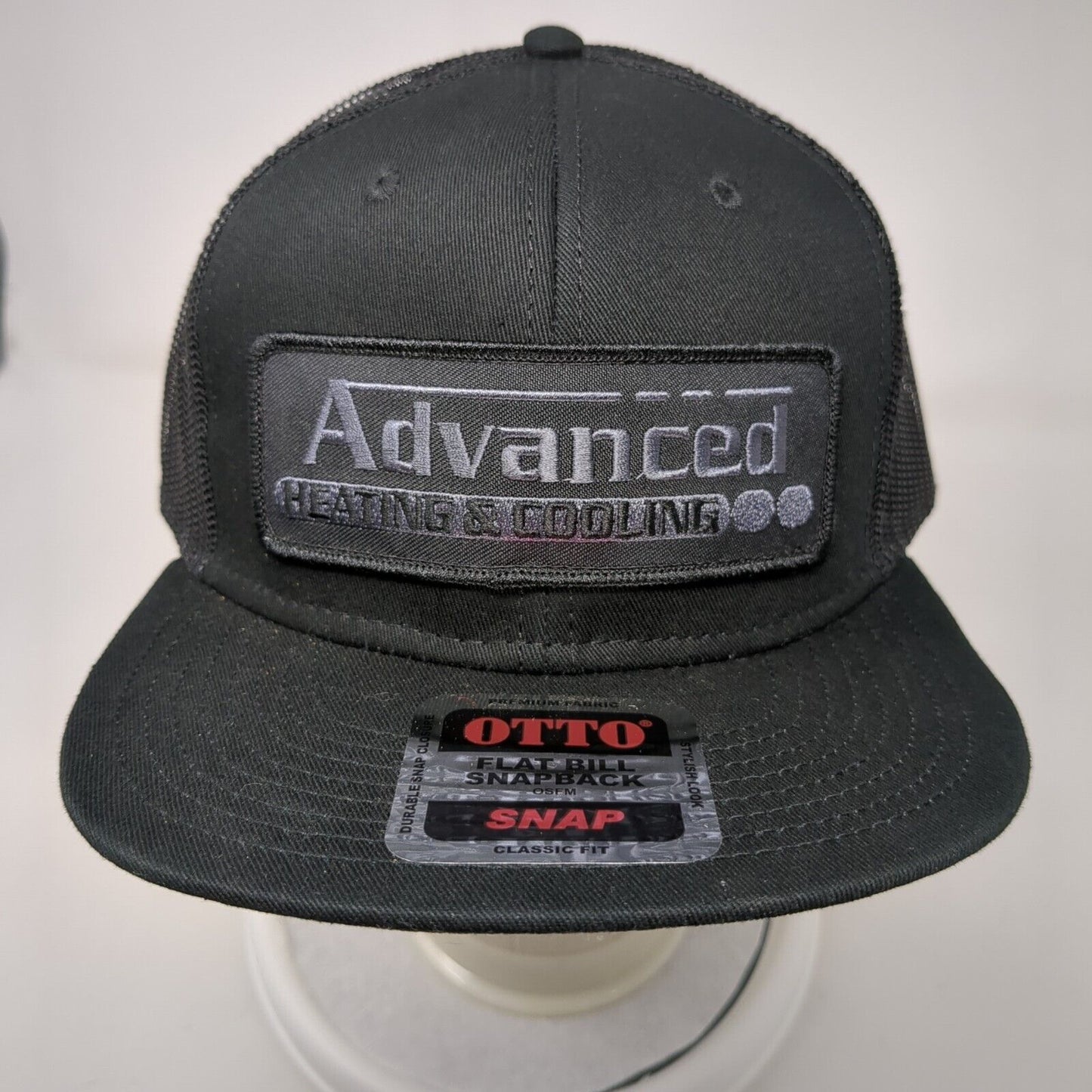 Advanced Heating & Cooling Snapback Trucker Hat Black OSFM Flat Bill