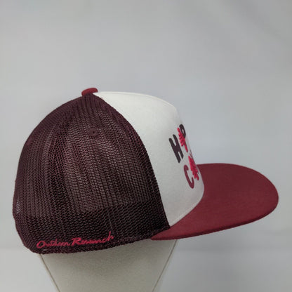 Happy Camper Snapback Trucker Hat Red OSFA Mesh Back Outdoor Research