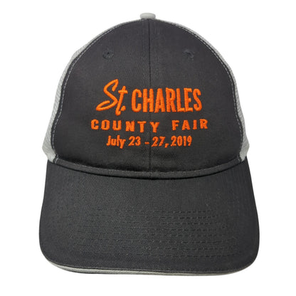 St. Charles County Fair Strapback Trucker Hat Gray One Size Mesh Back