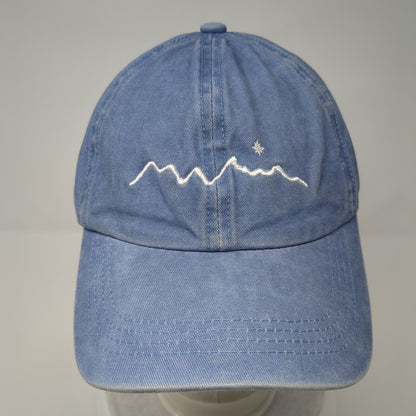Mountain Slideback Hat Blue One Size Adjustable Embroidered 6 Panel