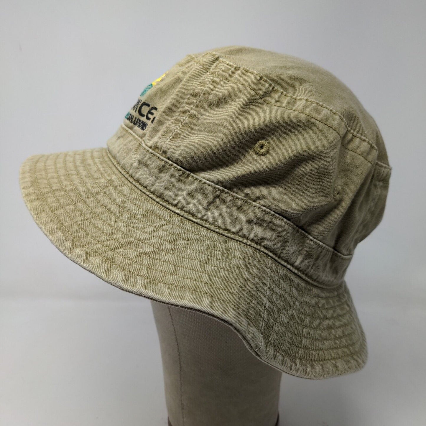 Headshots Men's Bucket Hat Green Tan Size M-L Embroidered Co Alliance Logo