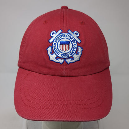 United States Coast Guard Slideback Hat Red One Size Leather Strap