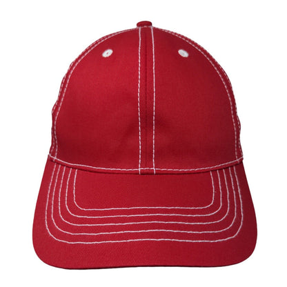 Unbranded Strapback Hat Red OSFM Solid Adjustable Vent Holes Blank