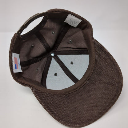Unbranded Snapback Hat Brown One Size Adjustable Vented Holes 6 Panel Blank