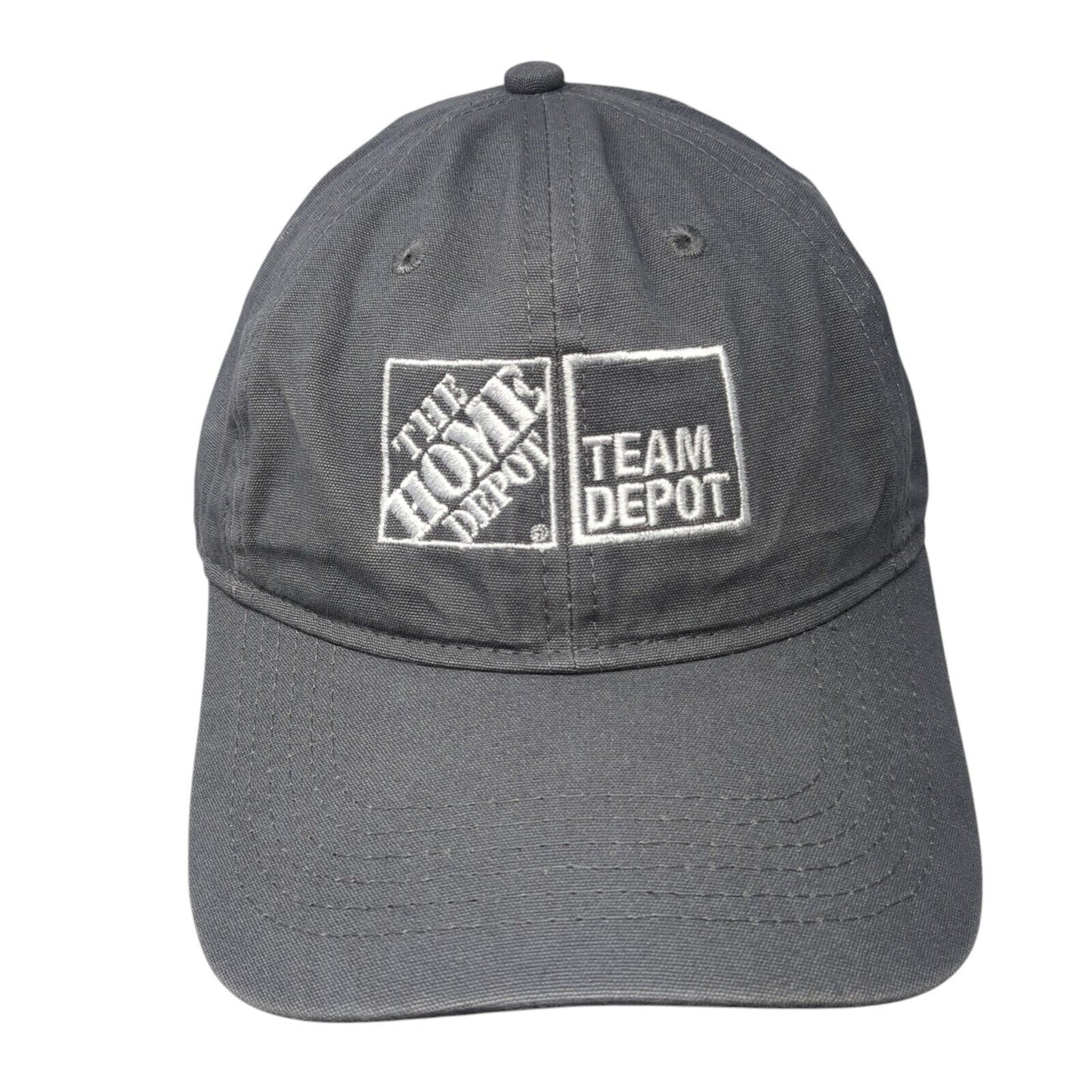 The Home Depot Team Depot Strapback Hat Gray One Size Embroidered Port & Company