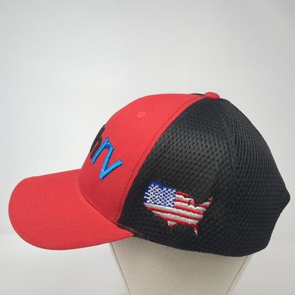 SmithRV Strapback Baseball Cap Red One Size Adjustable Patriotic 360 Apparel