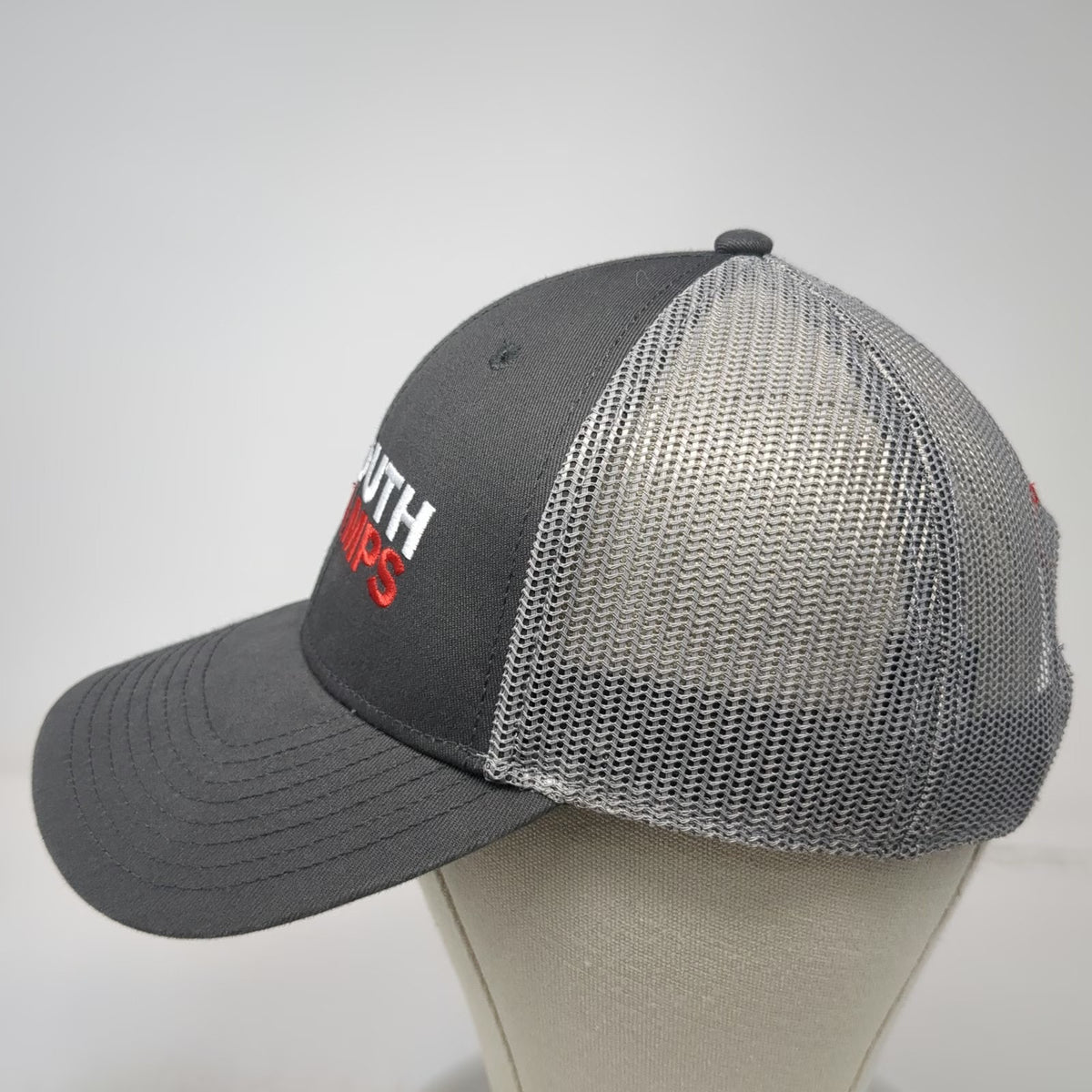 The Game Trucker Hat Gray One Size PRCA Youth Camps Rodeo Starts Here Mesh