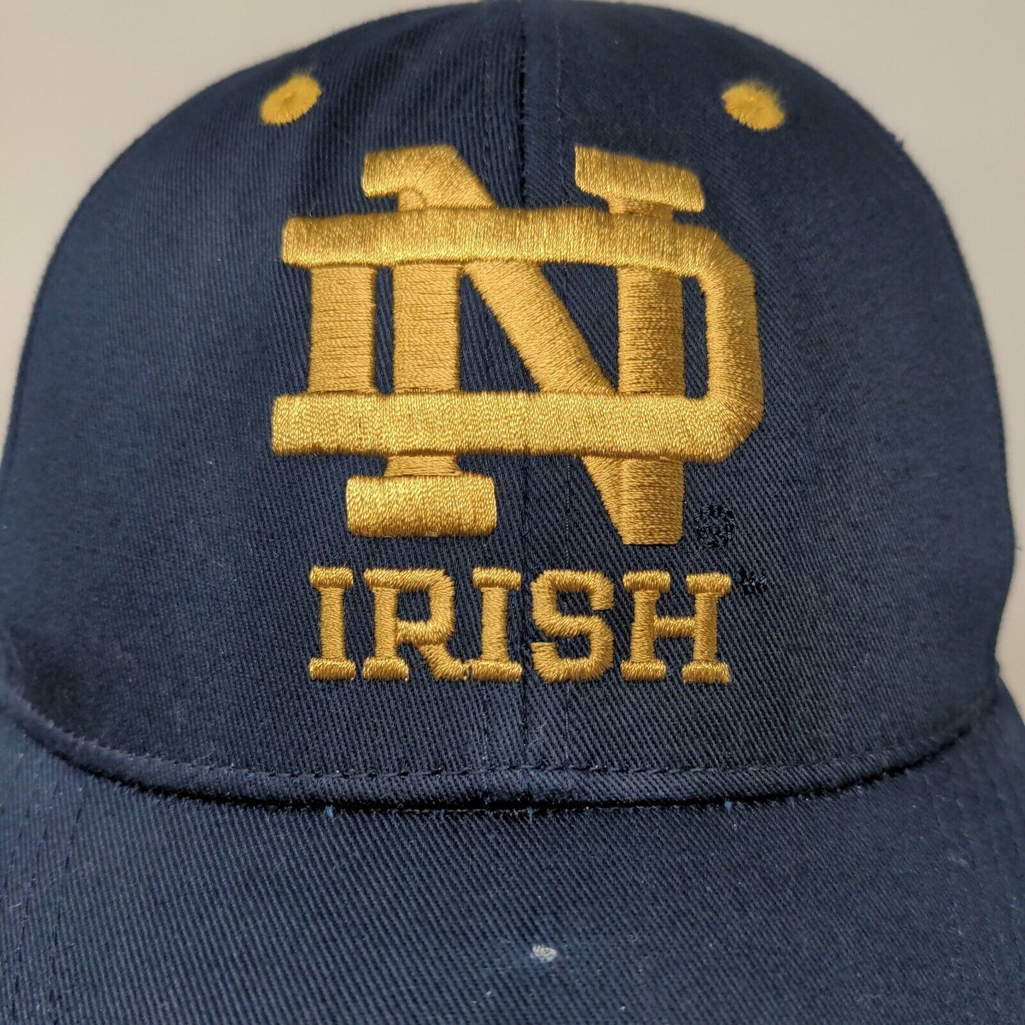 Captivating Headgear Men's Slideback Hat BLue OSFA Embroidered Notre Dame Irish