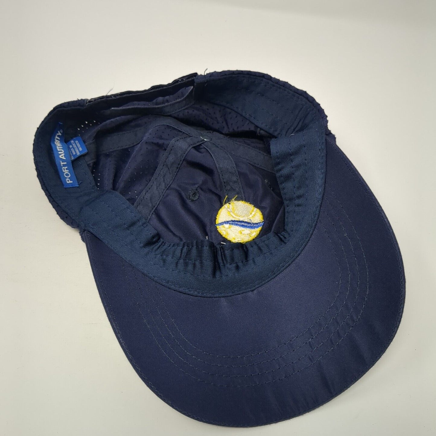 Clayview Racquet Swim Social Strapback Hat Blue One Size Laser Cut
