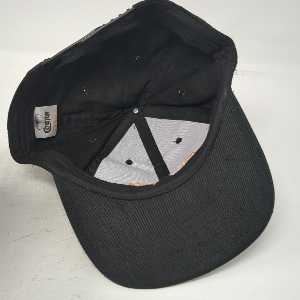Cobra Snapback Black One Size Futaba Logo Embroidered Structured Adjustable hat