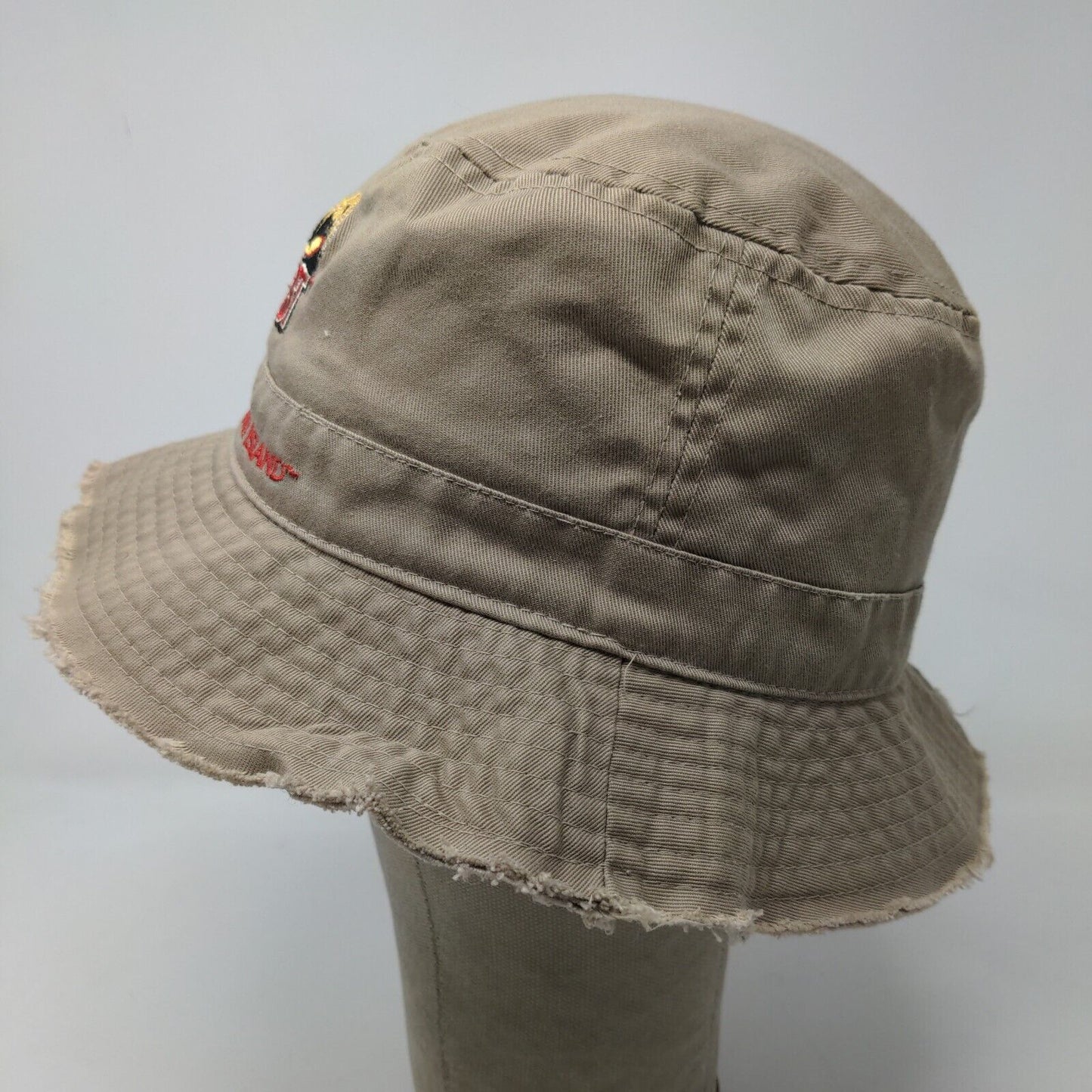 Paramount King's Island Boys Bucket Hat Tan Embroidered Sun of Beast Vintage Y2K