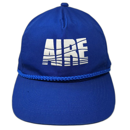 Headmaster 5 Panel Blue One Size Hat Rope Brim AIRE Graphic Logo Adjustable Cap