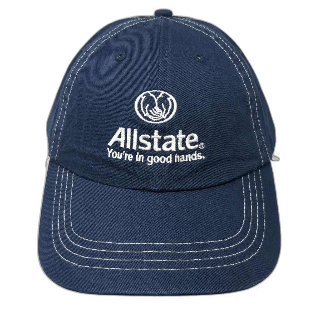 Allstate Insurance Baseball Cap Blue One Size Contrast Stitching Strapback hat