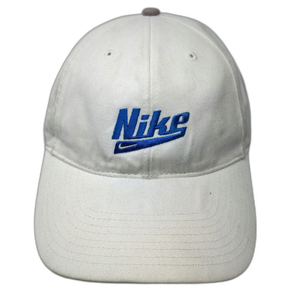 Nike Baseball Cap White Strapback Embroidered Logo Hat Cotton Curved Vintage