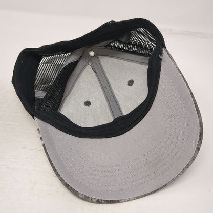 Realtree Baseball Cap Gray Black XL Fitted Mesh Camo Fishing Rubber Patch Hat