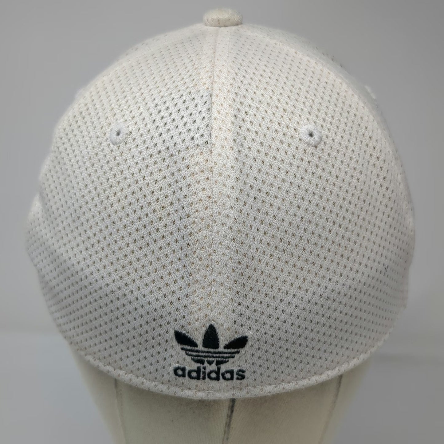 Adidas Baseball Cap White M Mesh Trefoil Hat Fitted Stretch Breathable Sport
