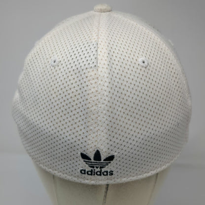Adidas Baseball Cap White M Mesh Trefoil Hat Fitted Stretch Breathable Sport