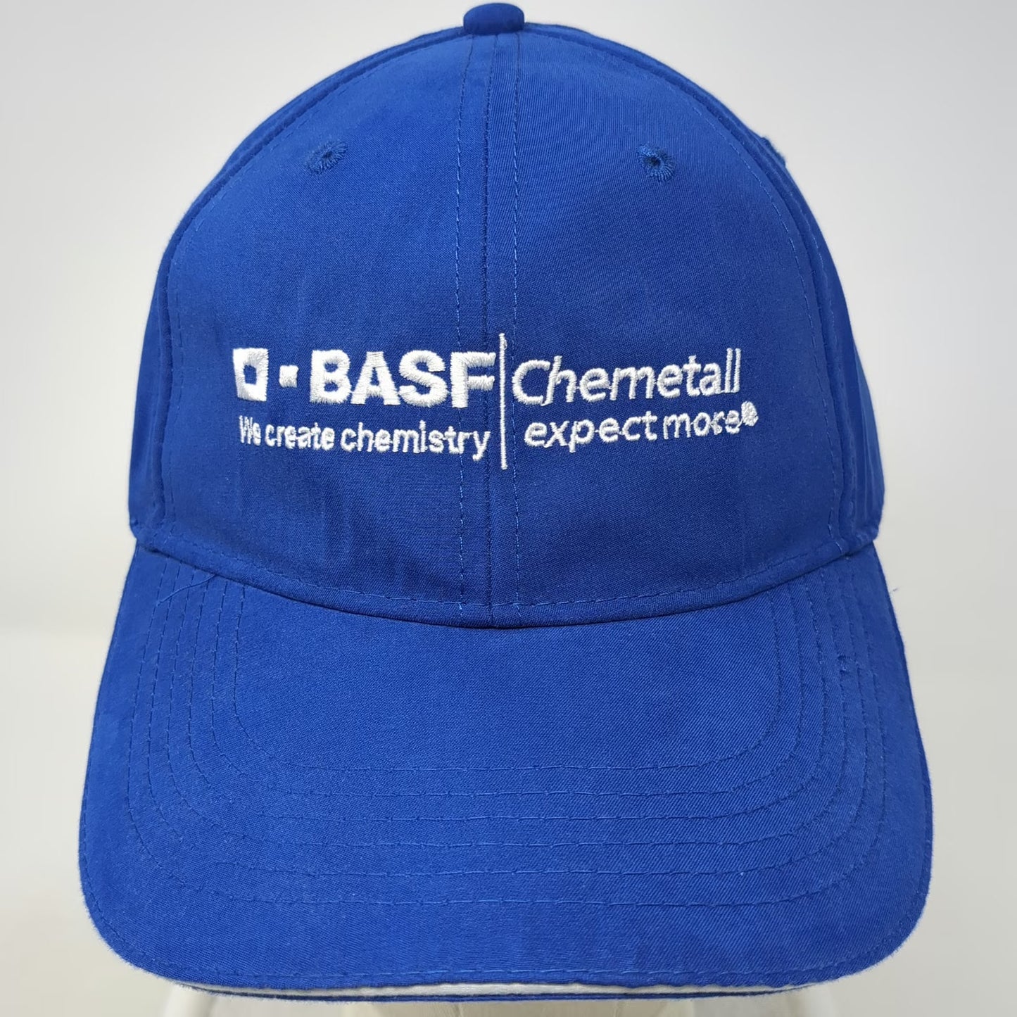 Adams Blue Baseball Cap One Size BASF Chemetall Chemistry Corporate Logo Hat